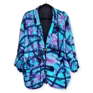 Rainbow Jo Indonesian Reversible Funky Kimono Dyed Art Jacket